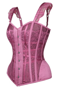 Corset Story FTS112 Lingerie Inspired Hot Plum Overbust Corset With Shoulder Straps