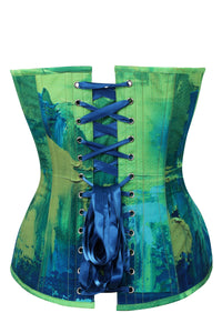 Corset Story MY-627 Green and Blue Colour Blot Overbust Corset