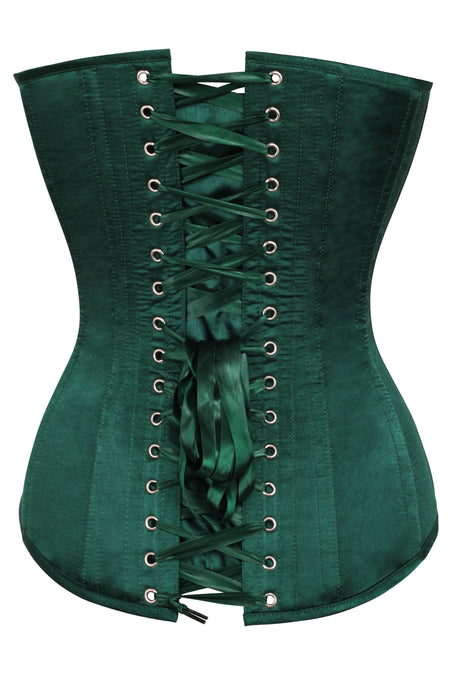 Instant Shape Dark Green Satin Longline Overbust