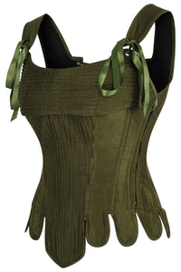 Historically Inspired Overbust Corset in Green