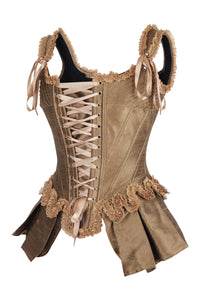 Gold Historically Inspired Corset Overbust with Bustle