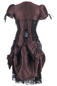 Historically Inspired Brown Corset Dress with Bolero