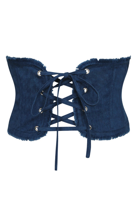 Denim Corset Inspired Front Tie Belt