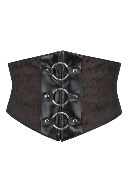 Brown Brocade Inspired Corset Waspie Belt