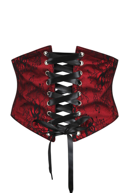 Red Lace Overlay Corset Inspired Belt