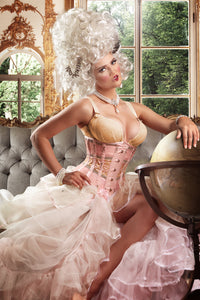 Historically Inspired Peach and Gold Underbust Corset