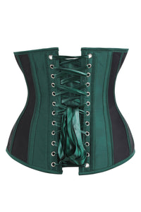 Corset Story BC-026 Green Taffeta and Mesh Underbust Corset with Hip Panels