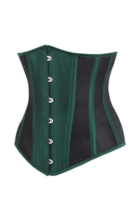 Corset Story BC-026 Green Taffeta and Mesh Underbust Corset with Hip Panels