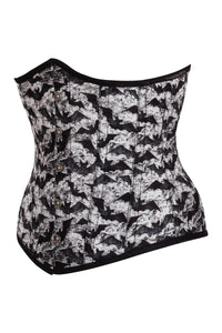 Gothic Bat Print Underbust Corset