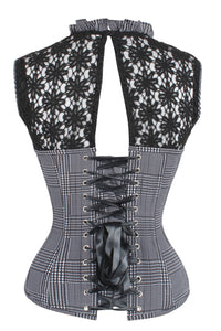 Corset Story FTS028 Houndstooth and Crochet Corset Top