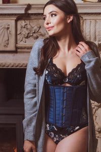 Corset Story CSFT087 Midnight Blue Underbust With Shimmering Hip Panels