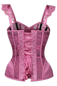 Corset Story FTS112 Lingerie Inspired Hot Plum Overbust Corset With Shoulder Straps