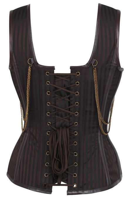 Shoulder Strap Steampunk Corset with Zip Front