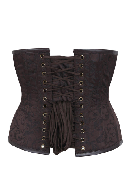 Brown Brocade Steampunk underbust corset