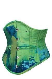 Corset Story MY-625 Green and Blue Colour Blot Waspie Corset