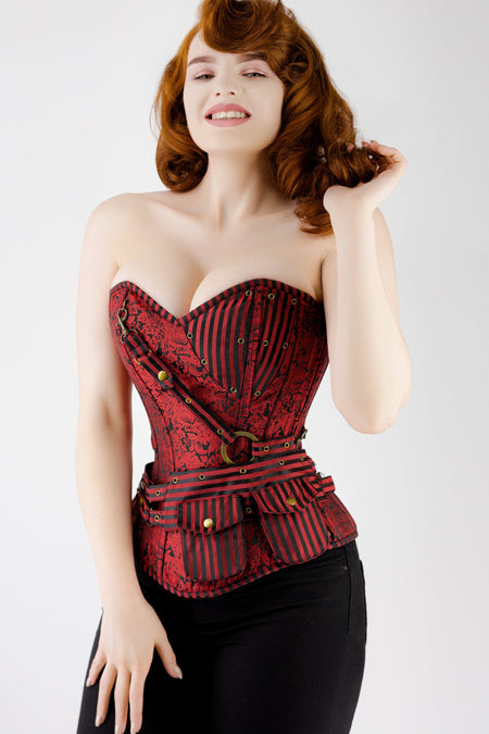 Corset Story ND-017 Red Longline Steampunk Corset