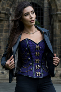 Corset Story ND-300 Purple Steampunk Corset With Chains