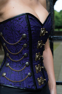 Corset Story ND-300 Purple Steampunk Corset With Chains