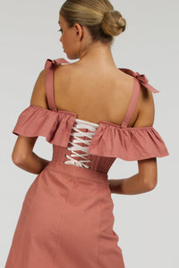 Corset Story SC-019 Dahlia Shoulder Strap Dusk Rose Cotton