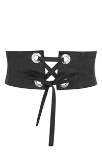 Corset Story SC-073 Violet Black Cotton Corset Style Belt