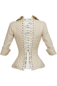 Corset Story SST022 Champagne Cotton Corset Shirt