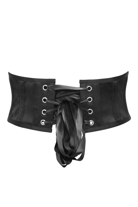 Corset Story TE-022 Black Satin Waspie Belt