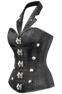 Corset Story WTS225 PVC Steampunk Halterneck Corset with Tuxedo Lapel