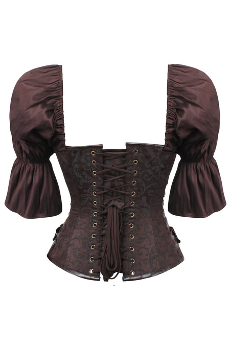 Corset Story WTS228 Steampunk Inspired Overbust with Short Flounce Sleeve