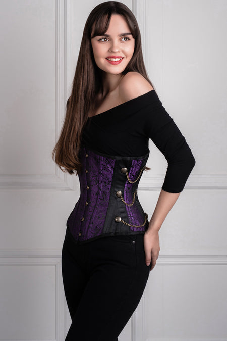 Corset Story WTS500 Purple Steampunk Longline Underbust Corset