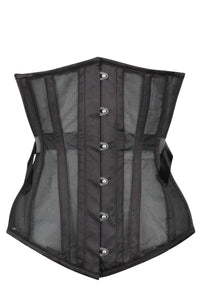 Corset Story WTS913 Black Longline Mesh Underbust with Fan Lacing